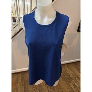 NWT J'envie Basic Shell Tank Top Sweater Royal Blue Size Large
